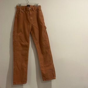 Urban Outfitters; straight leg corduroy pants; Color: peach/orange